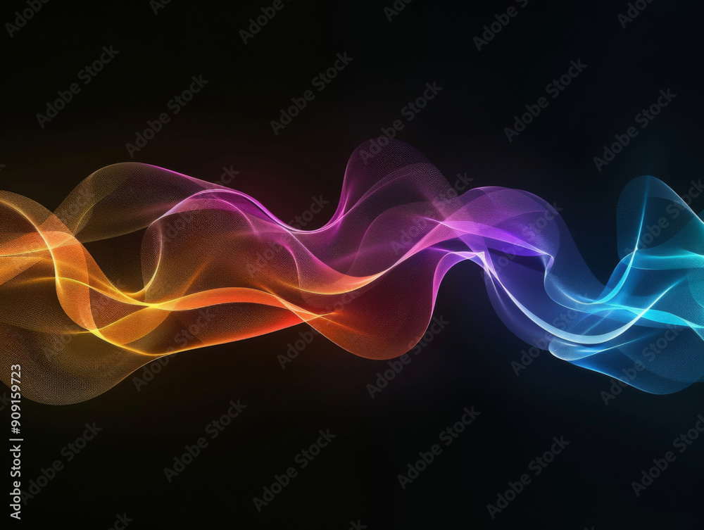 Colorful Motion on Black Background, Generative AI Illustration Colorful Motion on Black Background, Generative AI Illustration