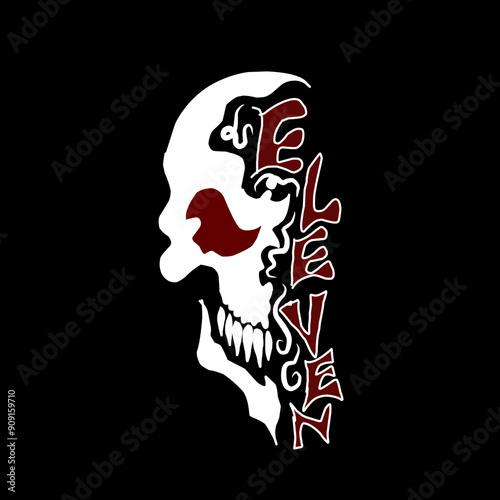 Image skulls and text effect vector