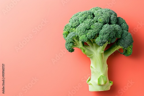 top view a colorful background with fresh green broccoli. The vegetarian or healthful concept of broccoli and cabbage head. Level lie. Copy the area, Generative AI.
