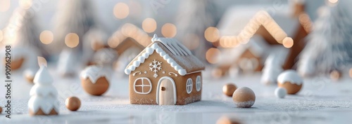 Cozy Gingerbread House and Cookie Cheer in Festive Winter Wonderland