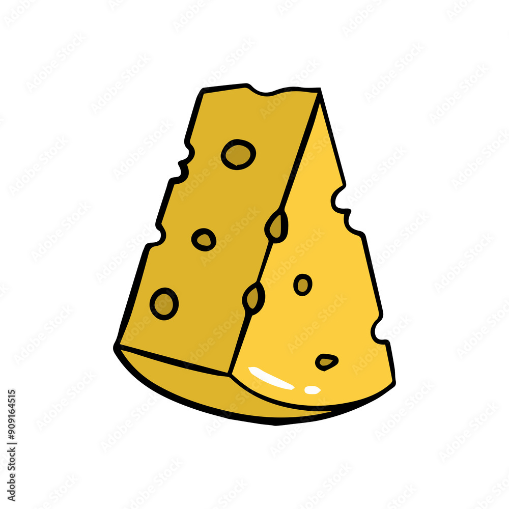 Cheese cartoon style icon hand drawn isolated illustration Cheese cartoon style icon hand drawn isolated illustration