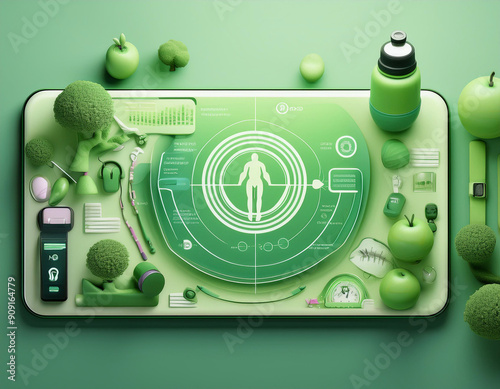 Firefly Fitness App: 3D Pastel Green Health Tracking and Coaching