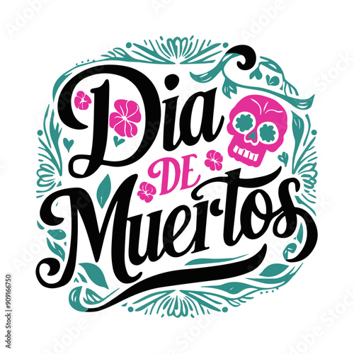Celebratory artwork highlighting Día de Muertos with vivid colors and intricate designs