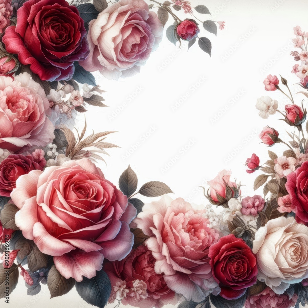Beautiful floral arrangement featuring pink and red roses on a soft background.