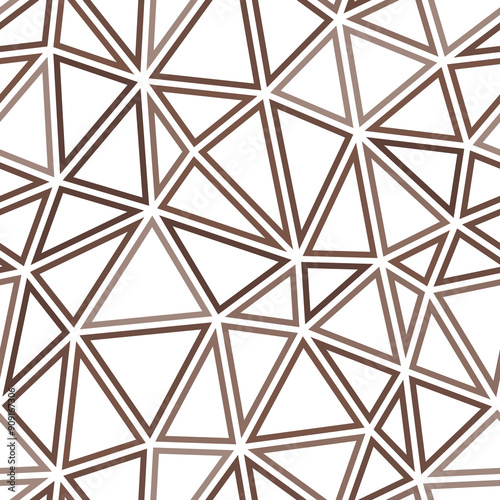 Vector seamless pattern. Large triangles size. Mono tone style. Geometric shapes outlined. Repeatable pattern. Earthen Brown Tones. Trending vector tiles. Seamless vector illustration.