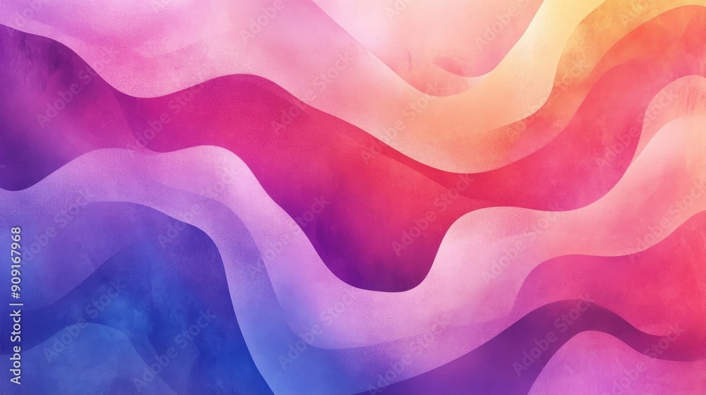 Obraz premium Abstract Digital Wave Pattern with Watercolor Touches - Download