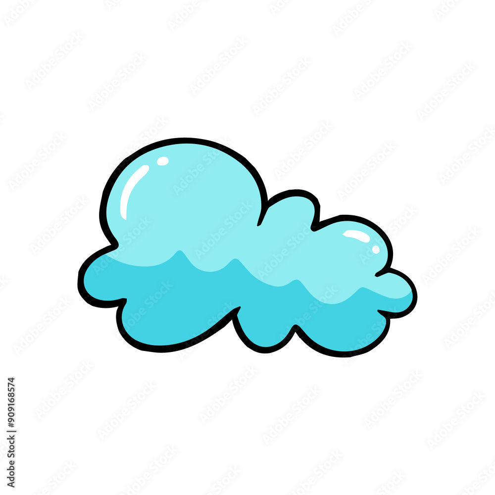 Cloud cartoon style icon hand drawn isolated illustration Cloud cartoon style icon hand drawn isolated illustration