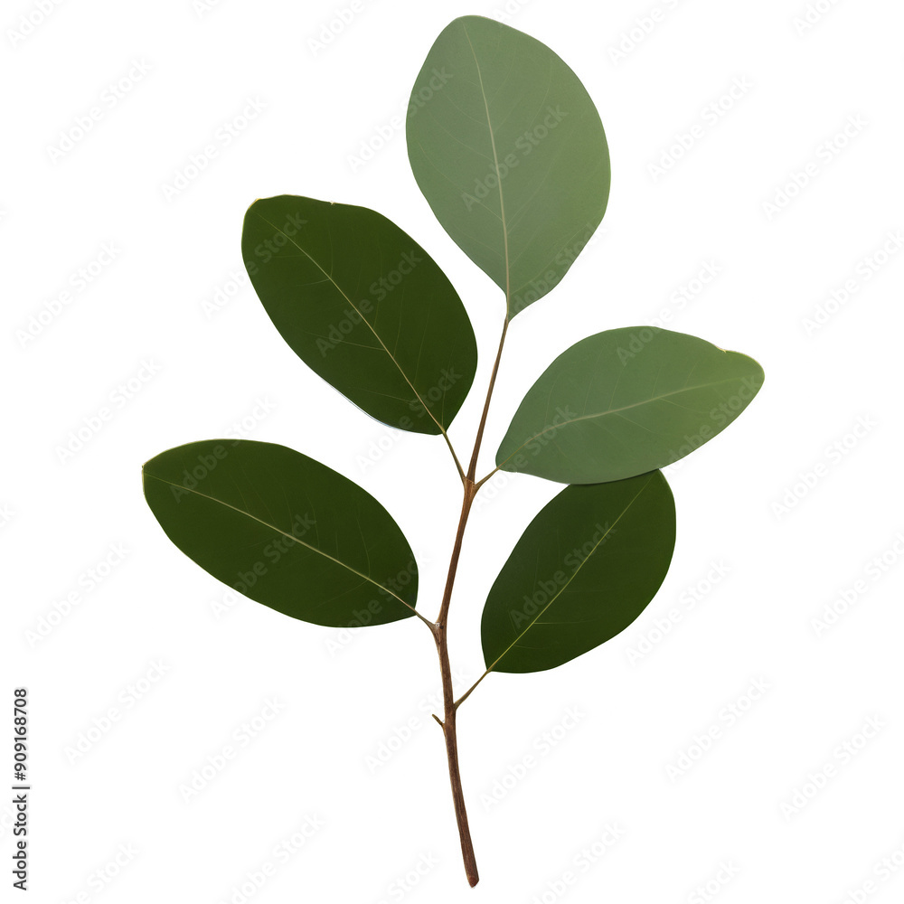 Fresh eucalyptus sprig isolated transparent background