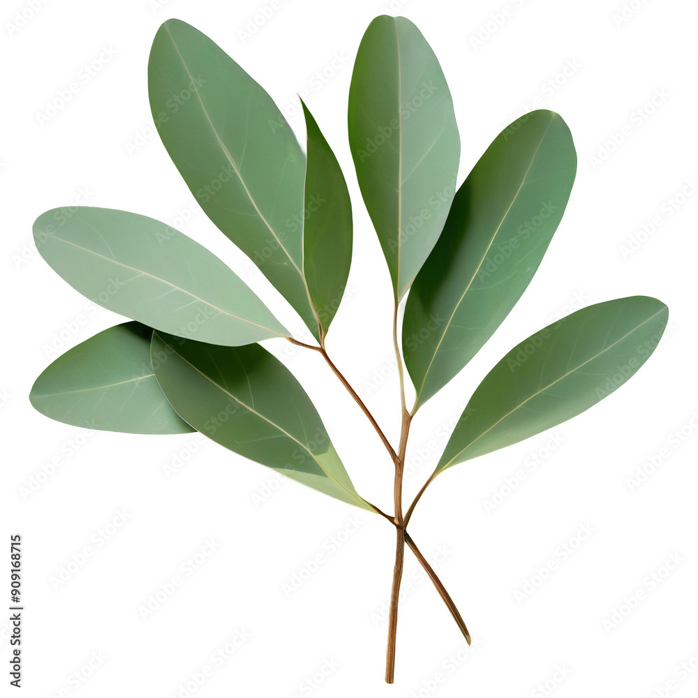 Obraz premium Fresh eucalyptus sprig isolated transparent background