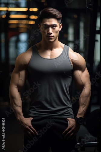 22yo super handsome Shanghai male,bodybuilder,abs,strong pectoral, depth of field