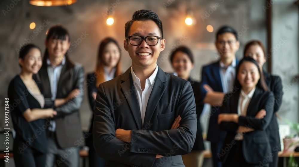 Obraz premium Business team with a standout leader