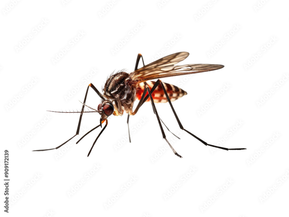Detailed close-up of a mosquito showcasing its wings and body structure, ideal for educational and scientific use. Detailed close-up of a mosquito showcasing its wings and body structure, ideal for educational and scientific use.