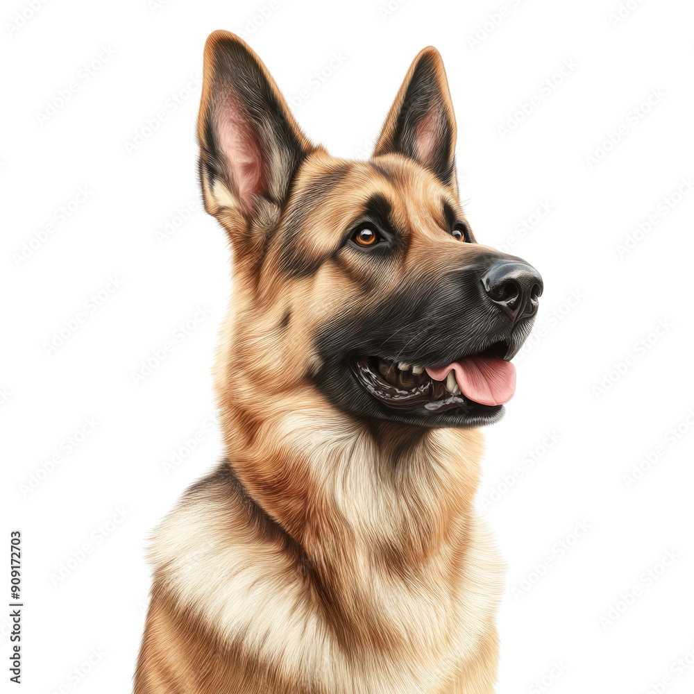 A brown and black dog with a tongue sticking out A brown and black dog with a tongue sticking out