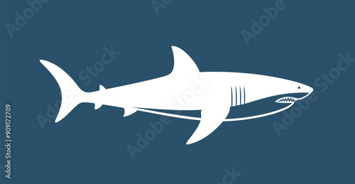 Shark logo. Isolated shark on white background
