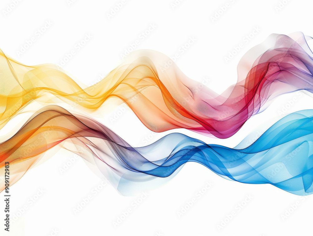 Colorful Motion on White Background, Generative AI Illustration Colorful Motion on White Background, Generative AI Illustration