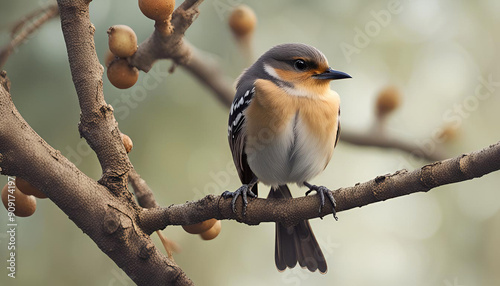 Natural Beauty%3A Birds Perched on Branches photo