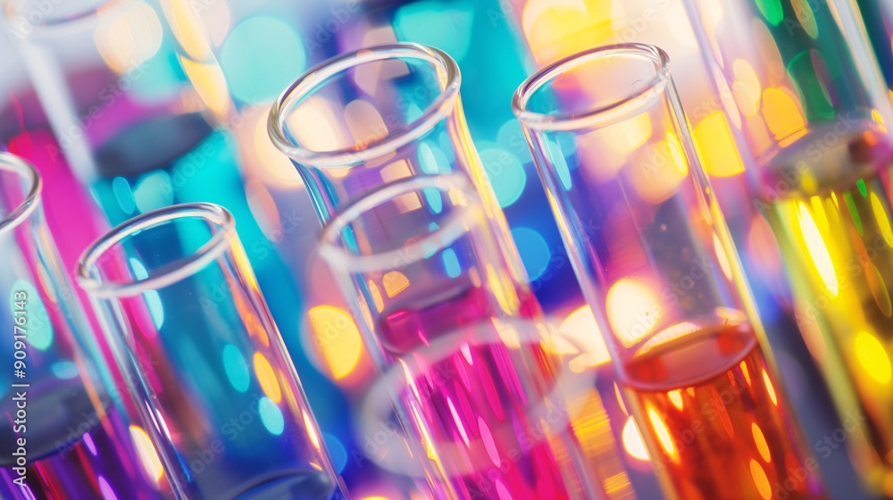 Close-up of reactions in a test tube Close-up of reactions in a test tube