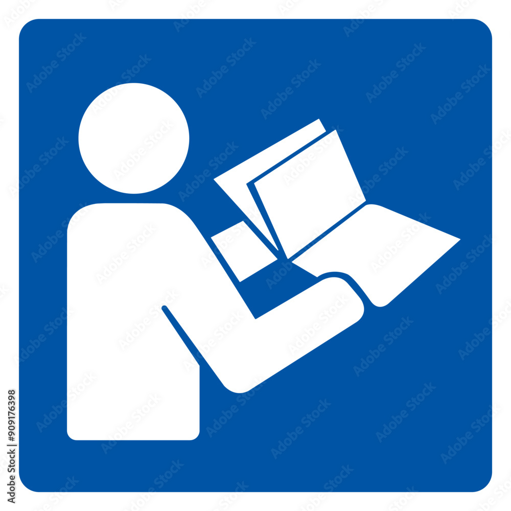 Refer Instruction Manual Booklet Symbol Sign,Vector Illustration, Isolated On White Background Label. EPS10 Refer Instruction Manual Booklet Symbol Sign,Vector Illustration, Isolated On White Background Label. EPS10
