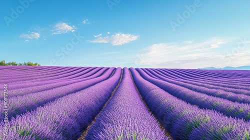 Stunning Panoramic View of Lavender Fields in Full Bloom