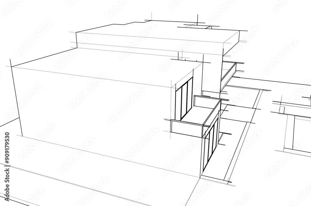 architectural sketch of a house architectural sketch of a house