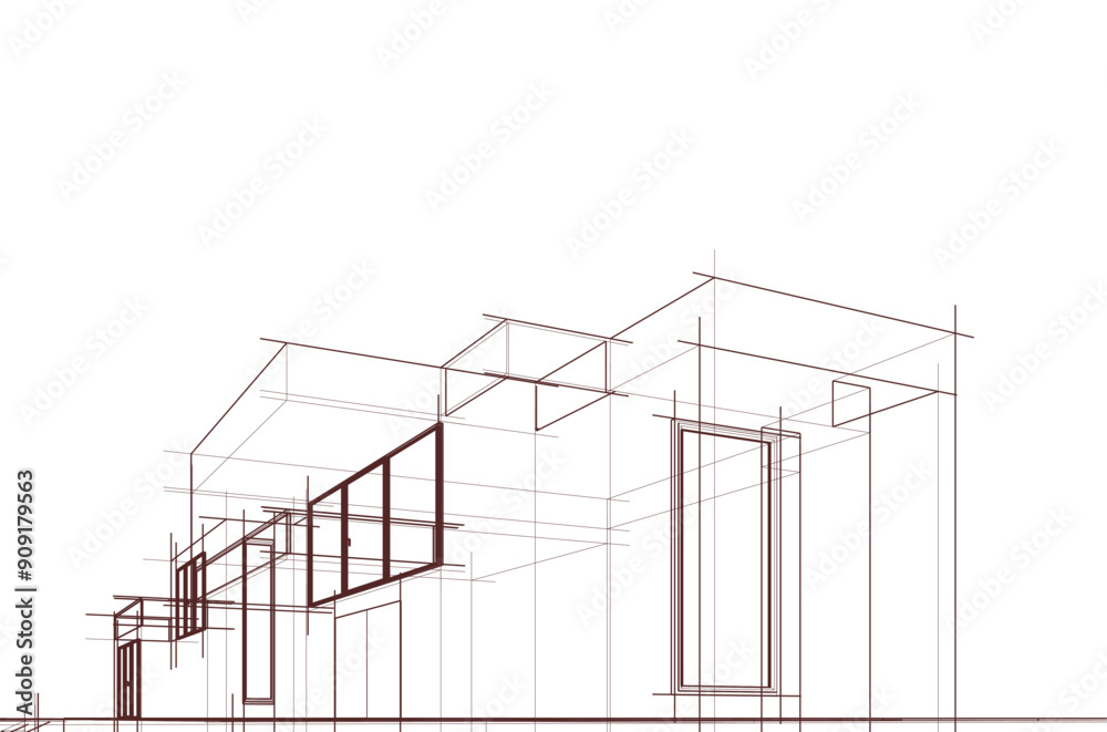 architectural sketch of a house architectural sketch of a house