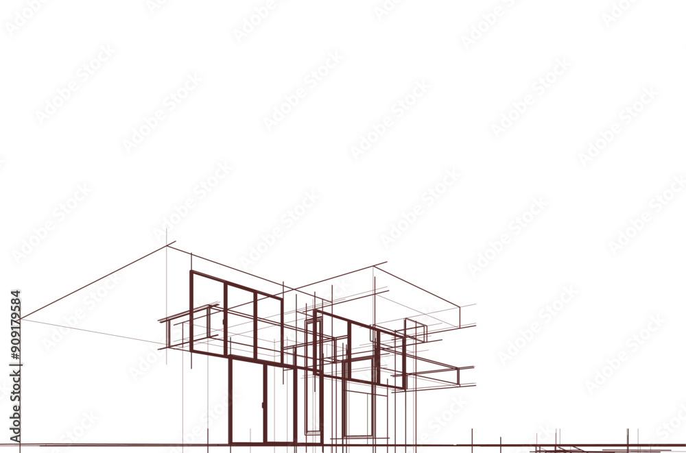 architectural sketch of a house architectural sketch of a house