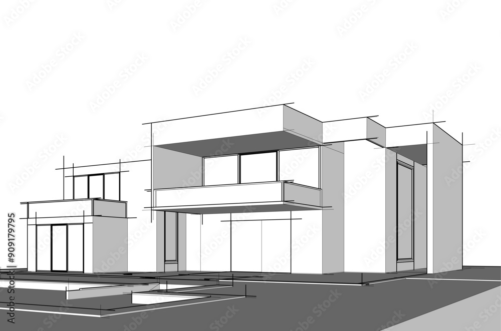 3d render of a modern building 3d render of a modern building