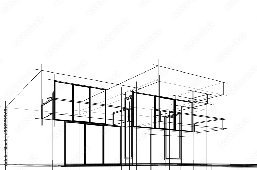architectural sketch of a house architectural sketch of a house