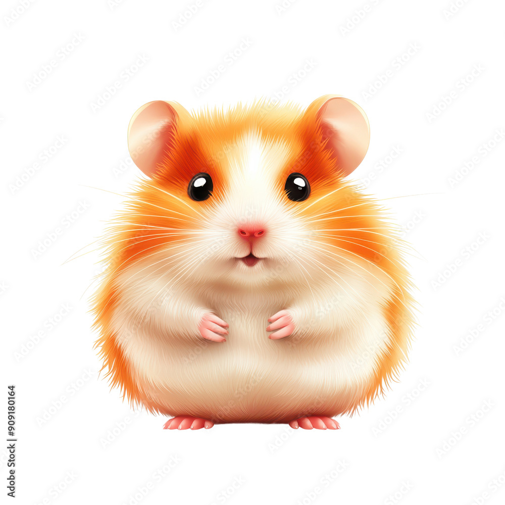 A cute little hamster with a big round body and a small head A cute little hamster with a big round body and a small head