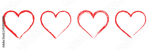 Heart, love, romance or valentine's day red heart. Heart vector icons. Artistic red heart love symbols isolated editable vector.
