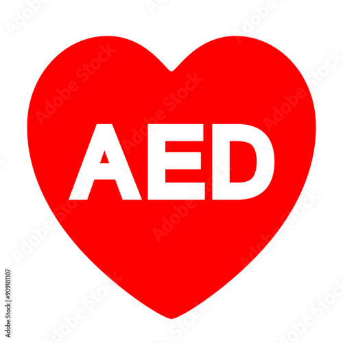 AED Automated External Defibrillator Symbol Sign, Vector Illustration, Isolate On White Background Label. EPS10