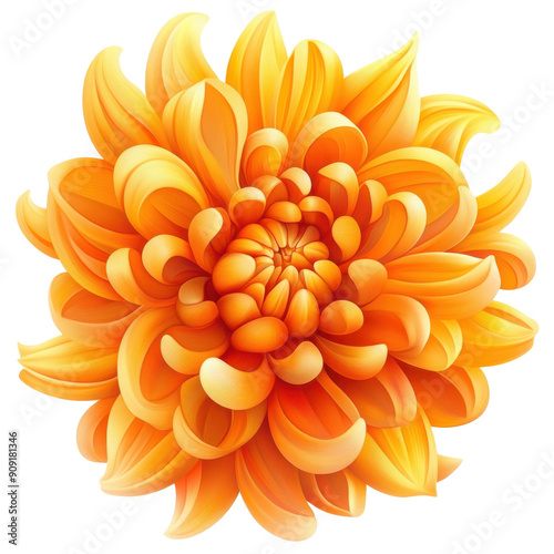 A large orange flower with a yellow center