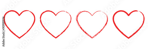 Heart, love, romance or valentine's day red heart. Heart vector icons. Artistic red heart love symbols isolated editable vector.
