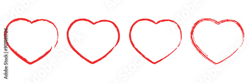 Heart, love, romance or valentine's day red heart. Heart vector icons. Artistic red heart love symbols isolated editable vector.
