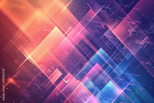 Geometric shapes on a vibrant background
