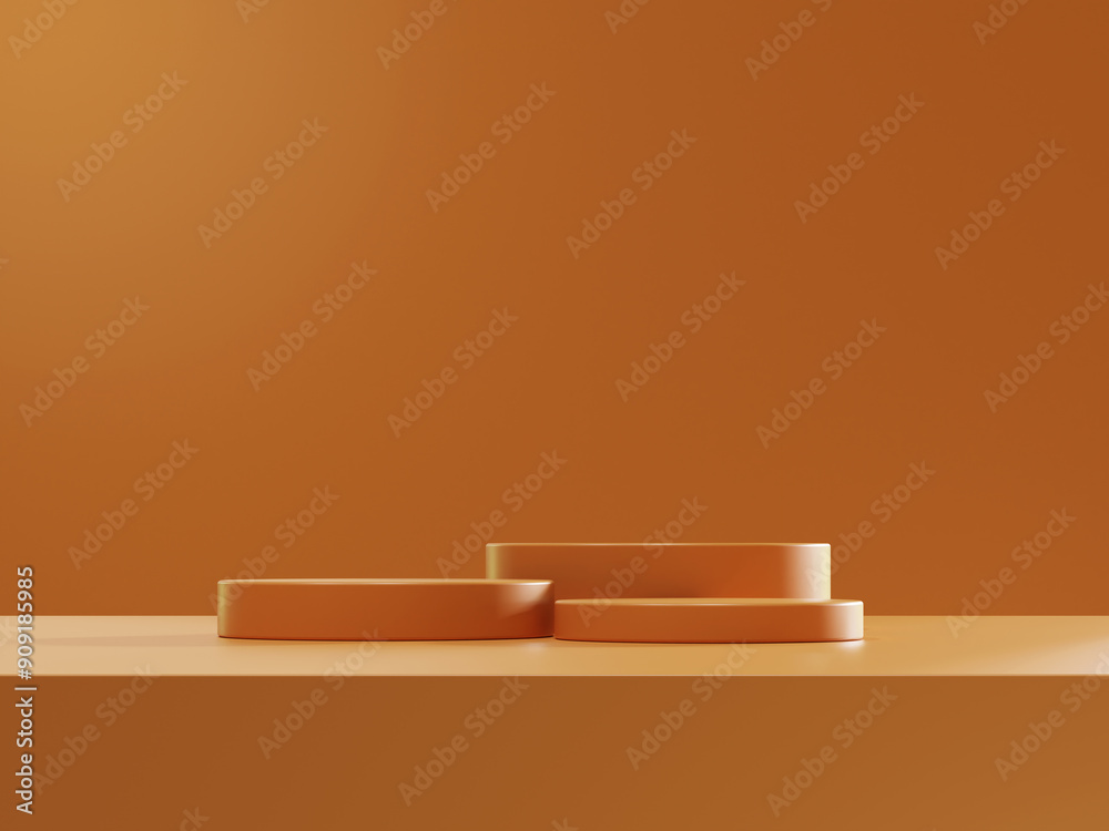 Cosmetic brown background minimal and premium podium display for product presentation branding and packaging presentation. studio stage with shadow of leaf background. 3D illustration design Cosmetic brown background minimal and premium podium display for product presentation branding and packaging presentation. studio stage with shadow of leaf background. 3D illustration design