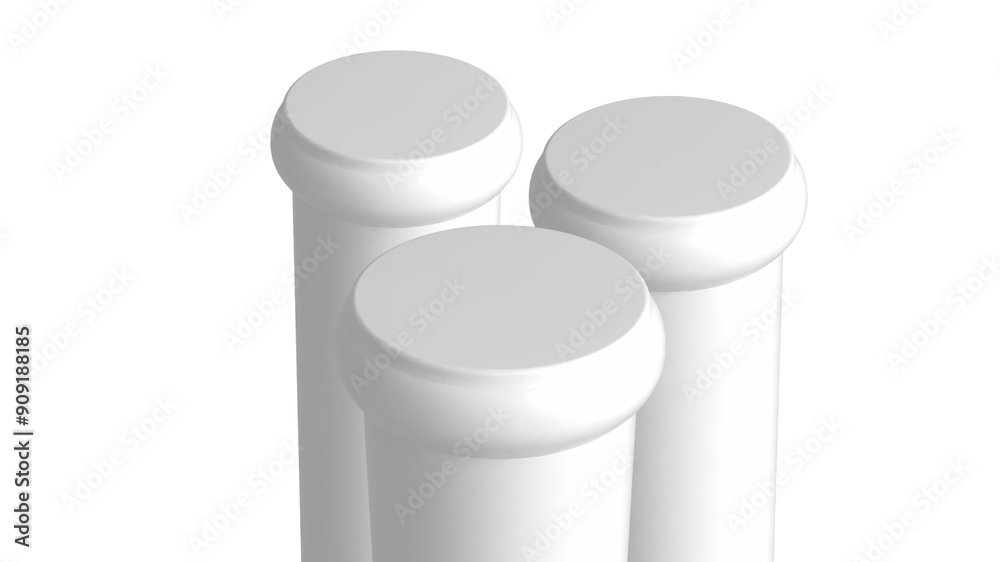 3 cylinder white pedestal podiums and step on transparent background 3 cylinder white pedestal podiums and step on transparent background