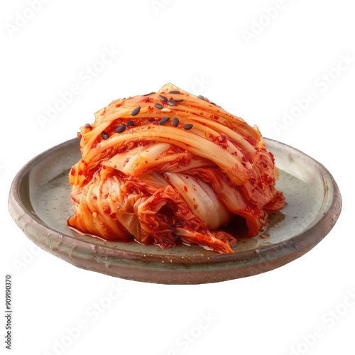 Kim chi spicy fermented cabbage   Clean White Background PNG Image