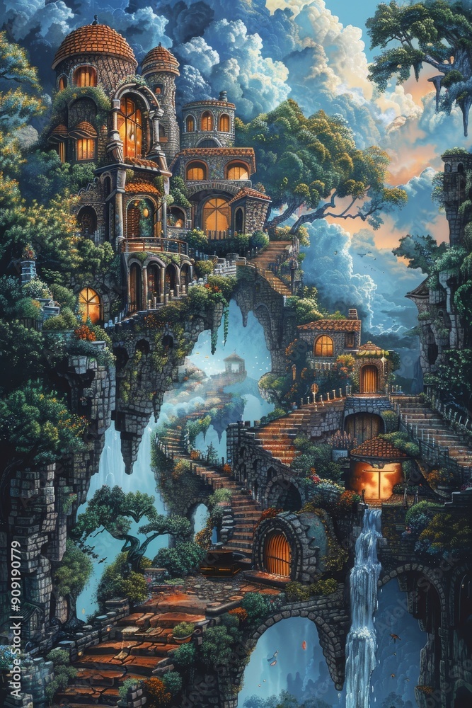 Obraz premium Stone Castles in the Clouds