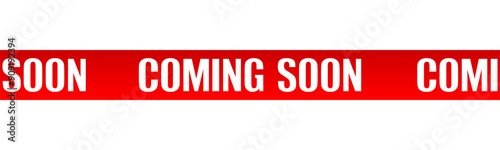 Coming soon tape isolated on transparent background