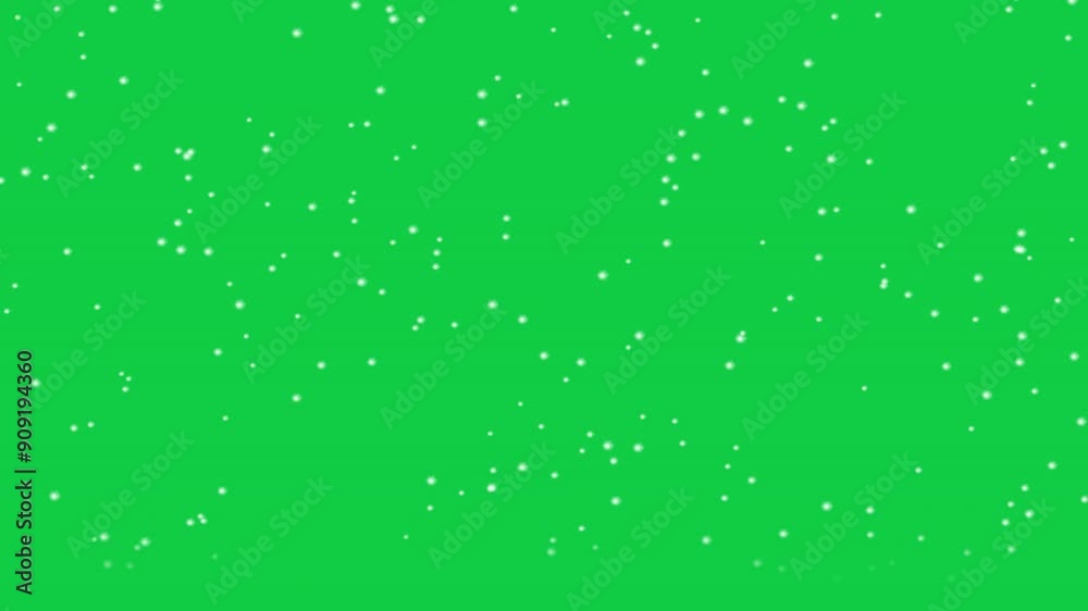 Blurred Snowflakes Falling on Green Screen - Winter Animation for Keying
