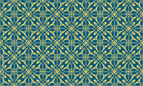 Oreintal Flora Damask Seamless pattern  embroidery, Indian style.  art ornament print.Design for carpet, cover.wallpaper, wrapping, fabric, clothing
