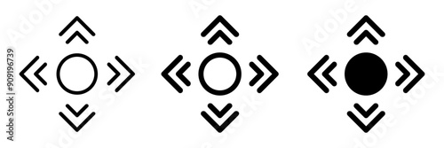 Moving icon set, displacement sign