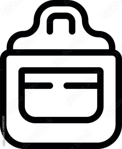 Simple line drawing of a pocket protector suggesting organization and protection of valuable items