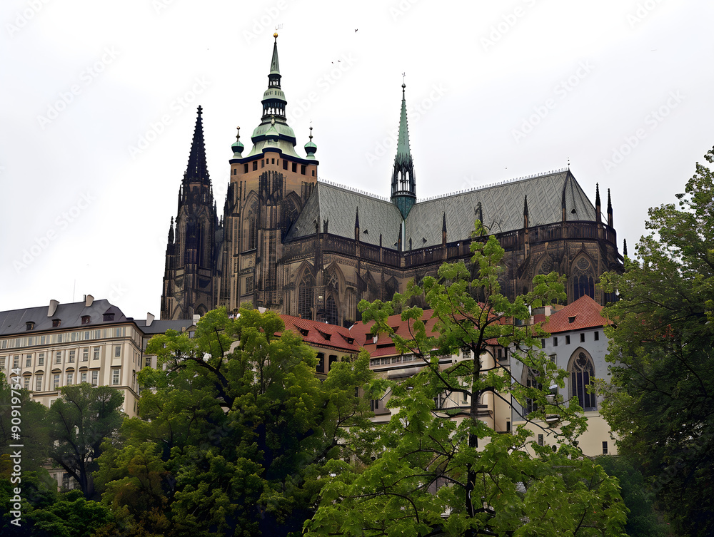 Historic Prague Castle in Czech Republic, with unique v6 style architecture, captured in raw format. Historic Prague Castle in Czech Republic, with unique v6 style architecture, captured in raw format.