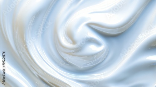 Milk background. Yogurt. Sour cream swirl texture