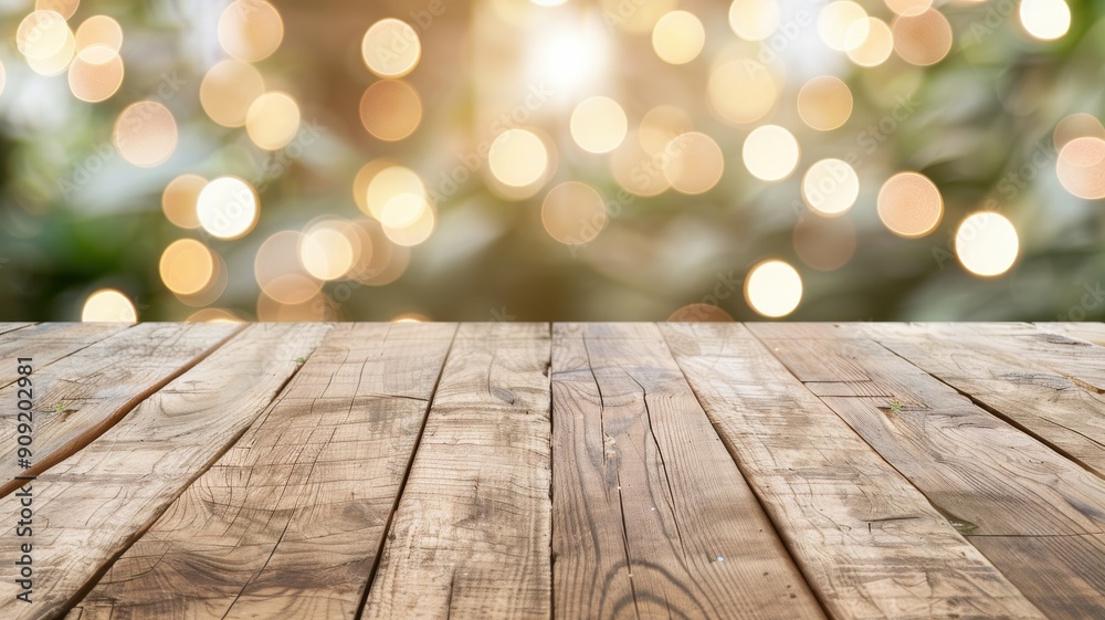 A beautifully lit wooden table surface with vibrant bokeh lights in the background, perfect for product displays and presentations. A beautifully lit wooden table surface with vibrant bokeh lights in the background, perfect for product displays and presentations.