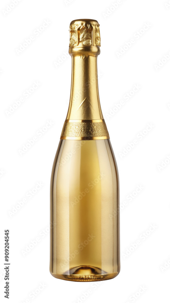 Gold Champagne Bottle With Elegant Design perfect for luxurious celebrations and special occasions. Isolated on transparent background, png. Gold Champagne Bottle With Elegant Design perfect for luxurious celebrations and special occasions. Isolated on transparent background, png.