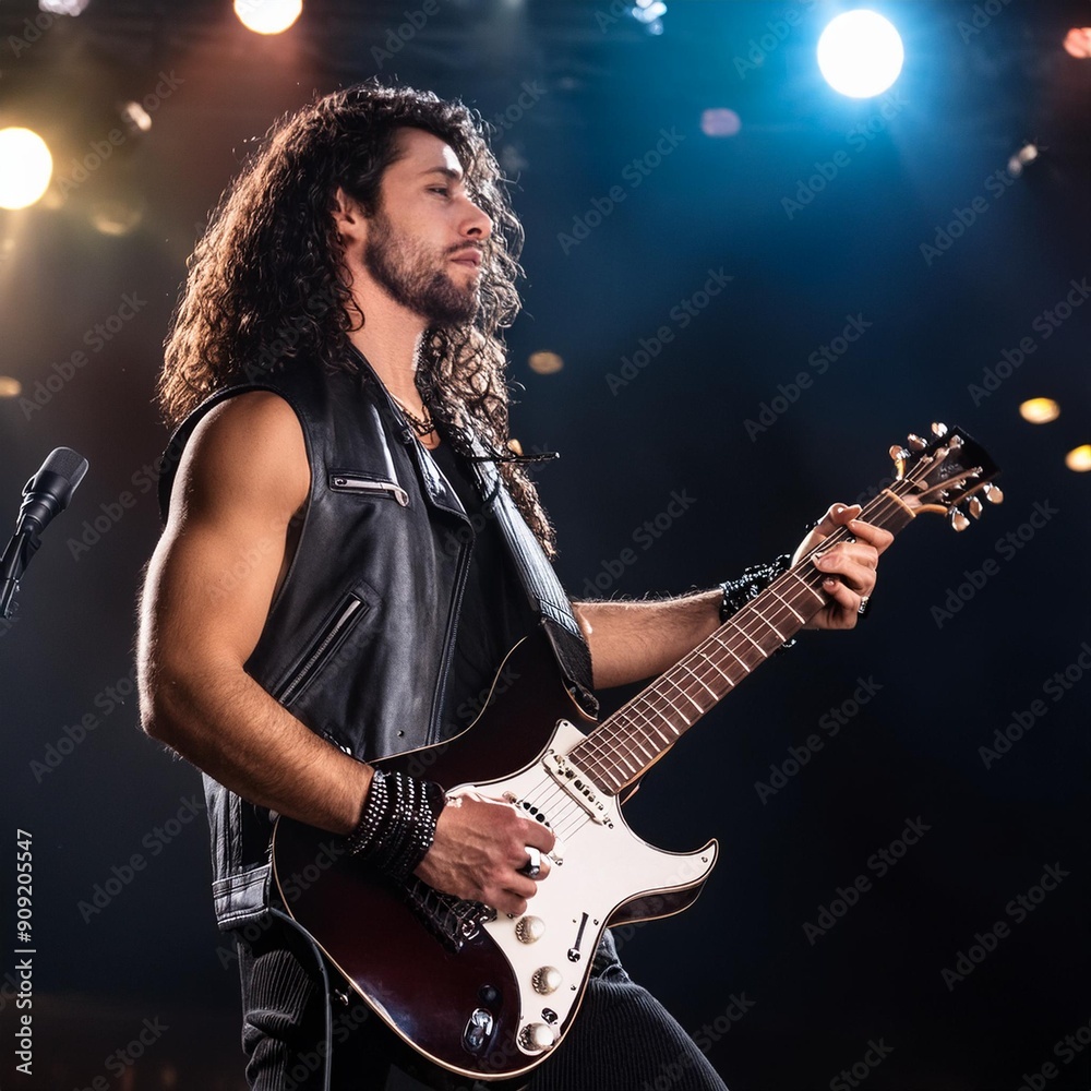 metal rock guitarist, AI generated metal rock guitarist, AI generated