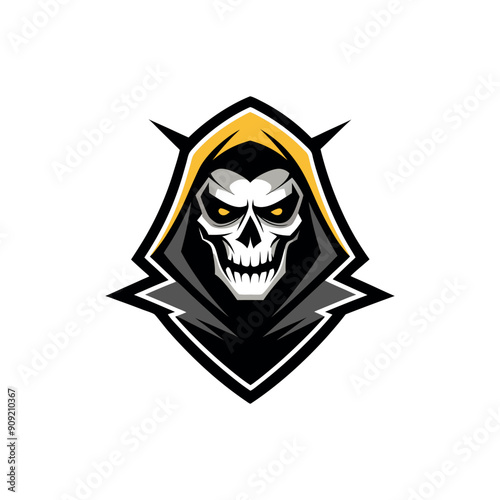 Grim Reaper Skull Logo Vector Illustration, Grim reaper logo for your design